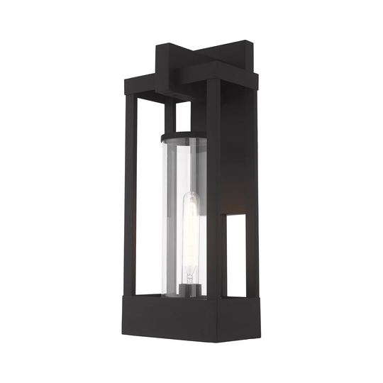 Giuseppe Lighting One Light Outdoor Wall Lantern Delancey Black - Exact Size