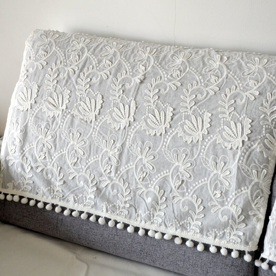 Cotton Lace Sofa Armchair Slipcovers | Flowers Sofa Back Covers 24 Inches Couch Shabby Chic