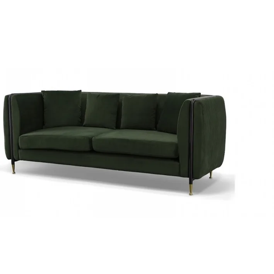 Divani Casa Oswego Modern Dark Green Jade Sofa