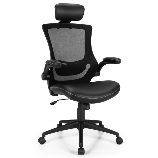Costway Mesh Back Adjustable Swivel Office Chair w/ Flip up Arms - See Details