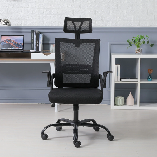 Ergonomic mesh executive office chair, computer chair with lumbar support and adjustable armrest, comfortable work desk chair