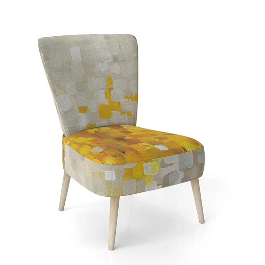 Designart 'Glam Yellow Explosion Blocks' Upholstered Modern Accent Chair