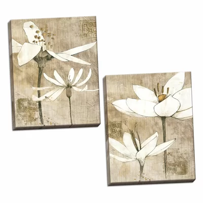 Pencil Floral I and Pencil Floral II by Avery Tillmon - 2 Piece Print Set on Canvas