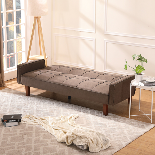 Contemporary Small Space Simple Living Room Home Furniture Sofa Expandable Wood Sofa Bed with 100% Polyester+spring Support