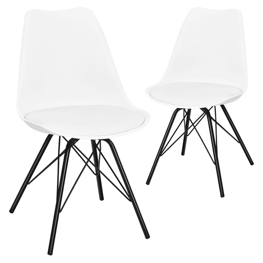 Costway Set of 2 Dining Chair Mid Century Modern Side Chairs with PU - See Details