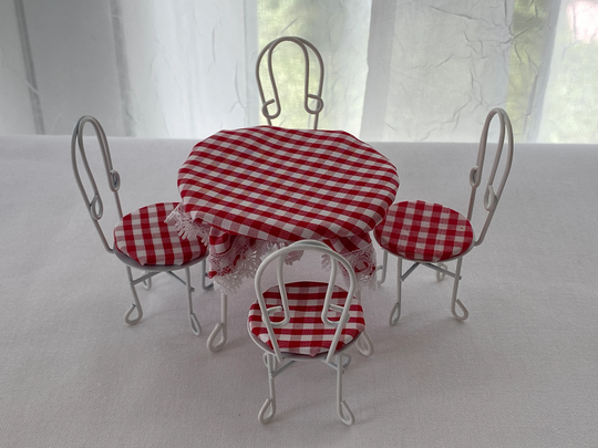 Dollhouse Miniature Table & Chairs ~ Cafe Ice Cream Shop Malt Furniture 112Th Scale Accessory Diorama Room Box