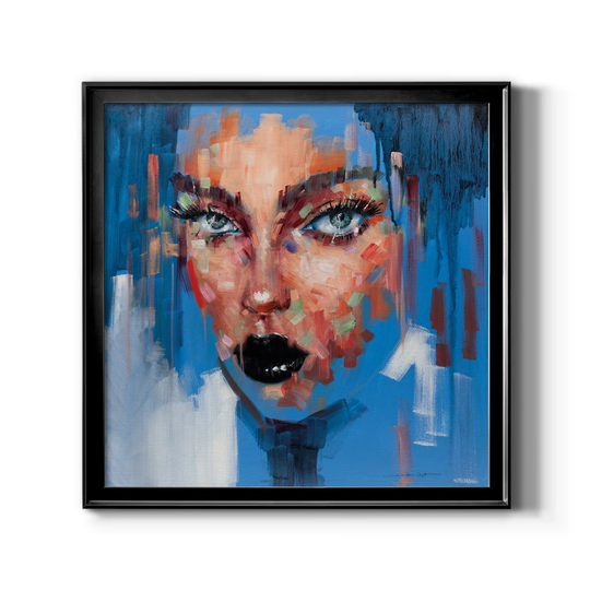 Colorful Quirky Cow-Framed Canvas - Ready to Hang