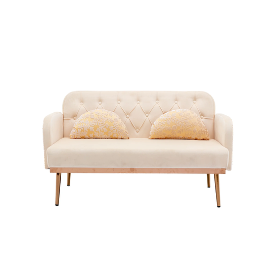 Velvet Sofa Accent Sofa Loveseat with Metal Feet