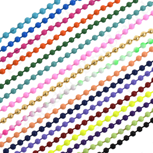 Colorful Enamel Ball Bead Chain, Half-Finished Chain Necklace, Diy Simple Jewelry Accessories 2.4mm/3.2mm 1 Meter
