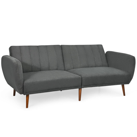 Gymax Modern Sofa Bed Convertible Futon Sofa w/ 3-Level Adjustable - 82.5'' x 34'' x 32''