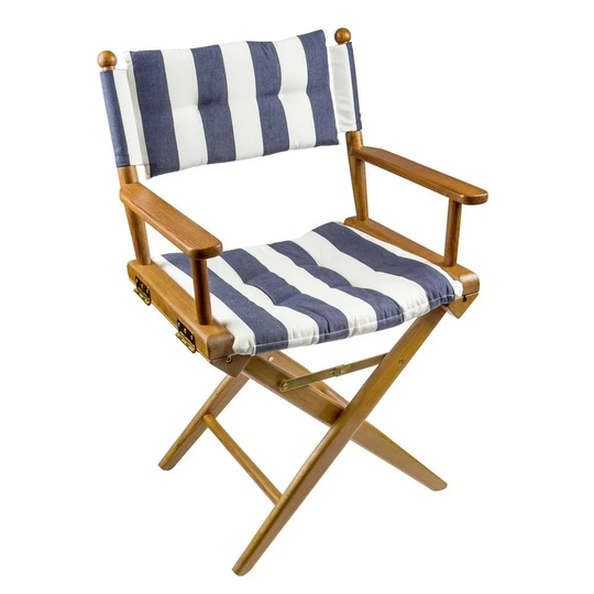18-inch Teak Wood Director's Chair with Cushion Seat Covers - 23" W x 33-1/2" H x 17-1/2" D