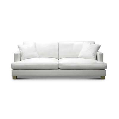 Galaxy 100% Top Grain Leather Modern 3-Seater Sofa
