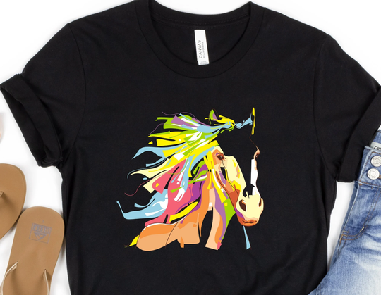 Colorful Horse Shirt, Silhouette Lover Who Loves Horses Gift For Lover, T Hair