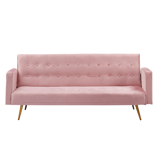 Variable Sleeper Bed Sofa Multifunctional Folding Sofa Loveseat Pink