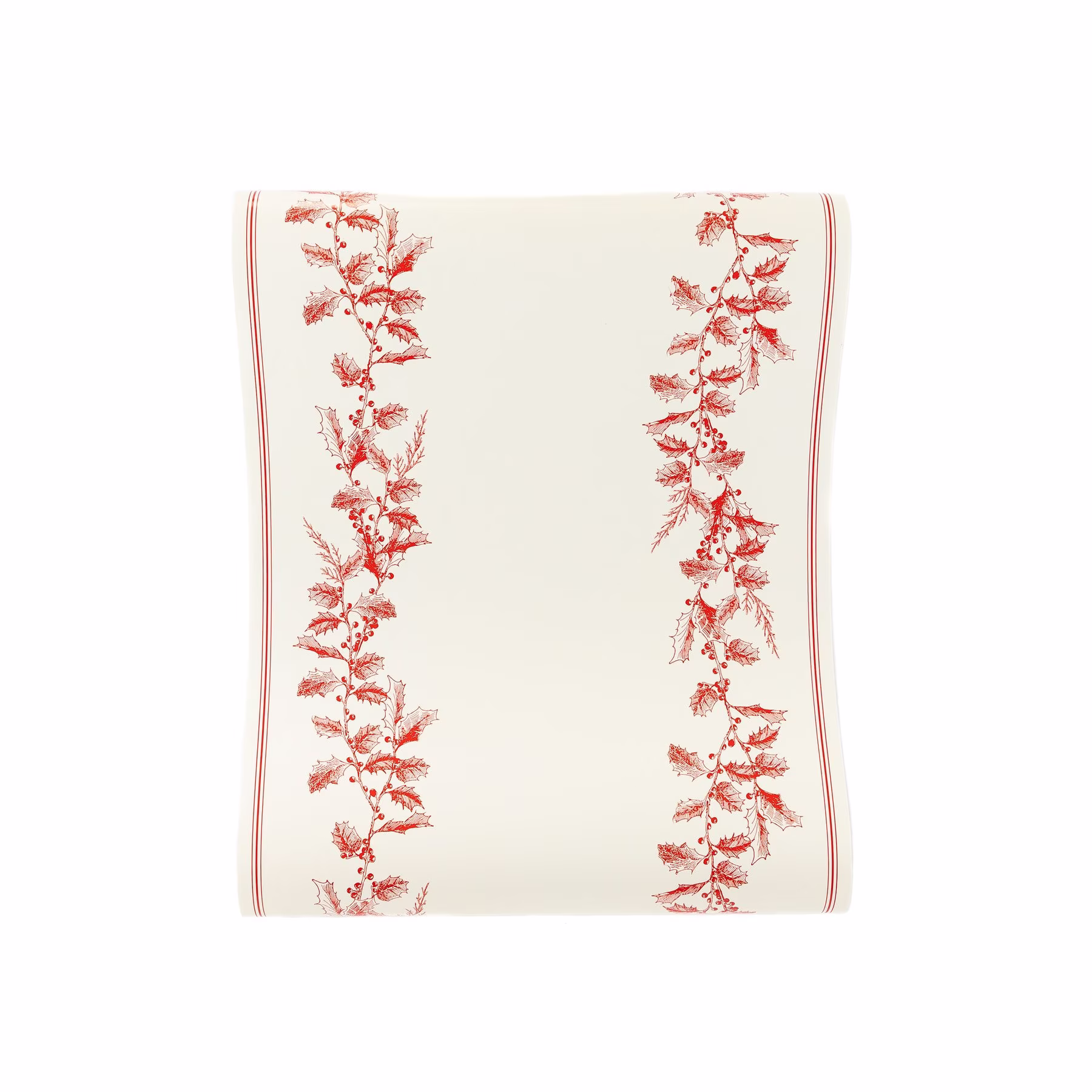 Red Holly Table Runner/Holiday Christmas Botanical Farmhouse
