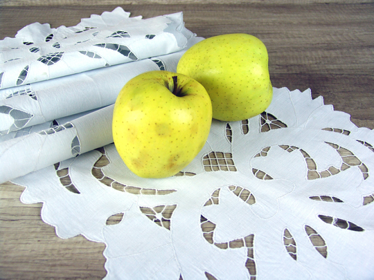 White Vintage Shabby Style Table Runner, Richelieu Embroidery White Eyelet Topper, Natural Cotton Dresser Scarves