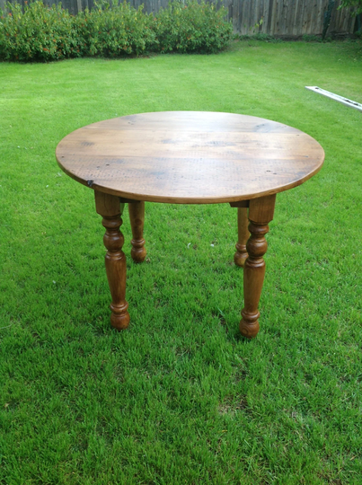 The Dubliner Farmhouse Table - Handmade Round Wooden Pub Style Made With Reclaimed Wood By Arcadian Cottage