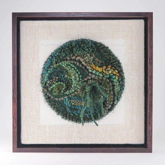 Fiber Art Color Study, Long Leaf Pine | 10x10 Rug Hooking, Punching, Needle Felting