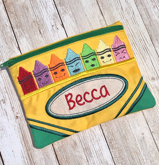 Personalized Pencil Pouch | Custom Case Back To School Small Zipper Kids Box Girl's - Crayon