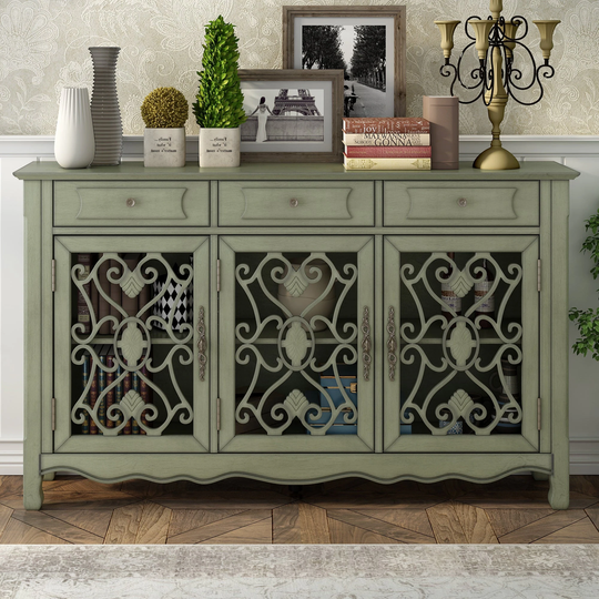60-inch Wood Sideboard with Adjustable Shelves