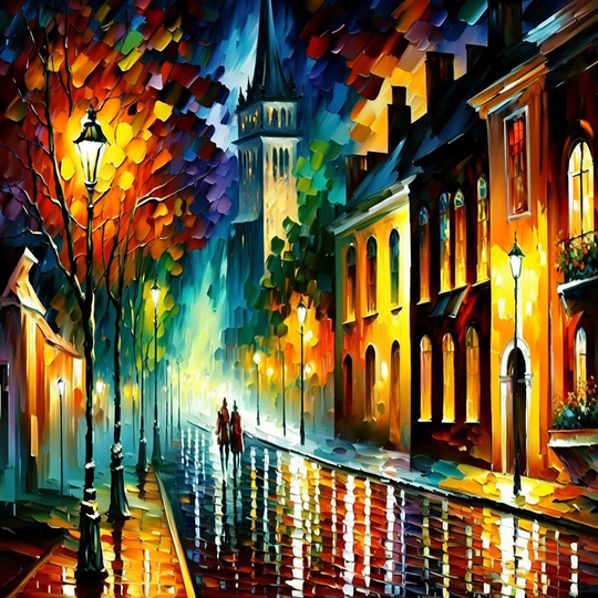 Designart 'Colorful City Vibrant Radiant I' Cityscapes Framed Canvas Art Print