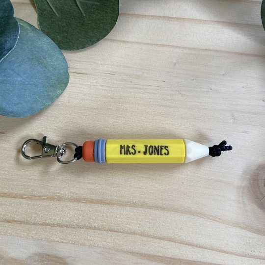 Teacher Keychain, Pencil Custom Keychain Add On, Personalized Gift