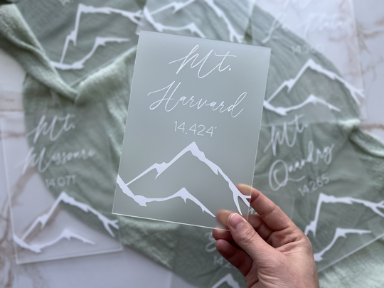 Acrylic Mountain Table Number, Custom Numbers, Frosted Numbers