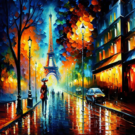 Designart 'Colorful City Paris Eiffel' Cityscapes Framed Canvas Art Print