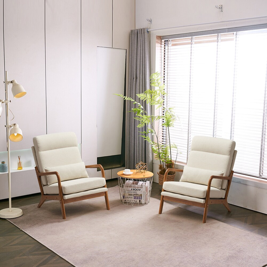 High Back Leisure Chair, Accent Chair with Back and Seat Cushion