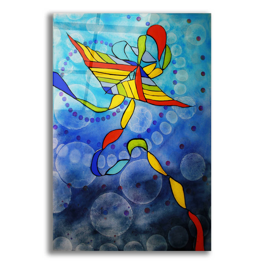 Acrylic Glass Wall Art "Kite Transmitted' By Rita Shimelfarb