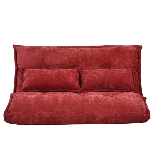Lazy Sofa Adjustable Folding Futon Sofa For Naping Or Reading, Video Gaming Sofa with Two Pillows, Let's Sleep when we want