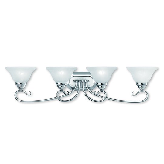 Livex Lighting Coronado 4 Light Polished Chrome Bath Vanity - Polished chrome - Polished chrome