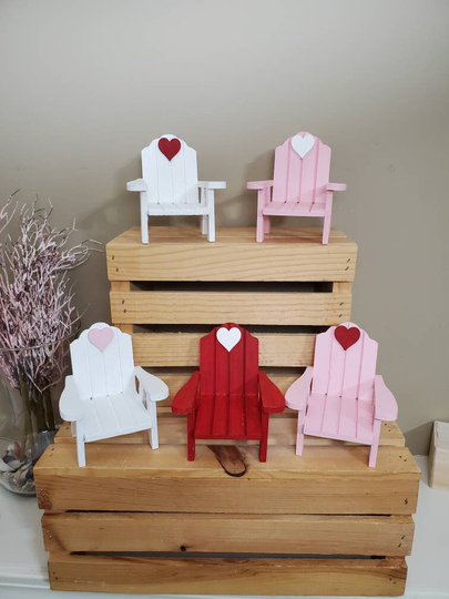 Adirondack Chair, Valentine, Beach, Tiered Tray Decor, Beach Lover Gift, Shelf Sitter, House Coastal Seashore