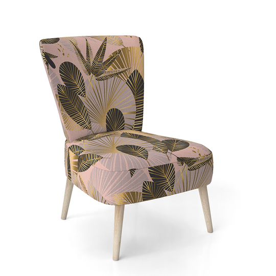 Designart 'Golden Foliage III' Upholstered Mid-Century Accent Chair