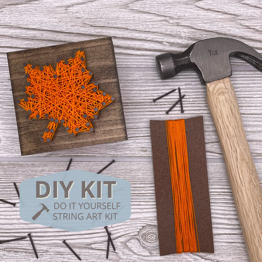 Diy String & Nail Art Leaf Wood Block Kit - 3.5x3.5 Inches 55 Color Options Free & Quick U.s. Shipping