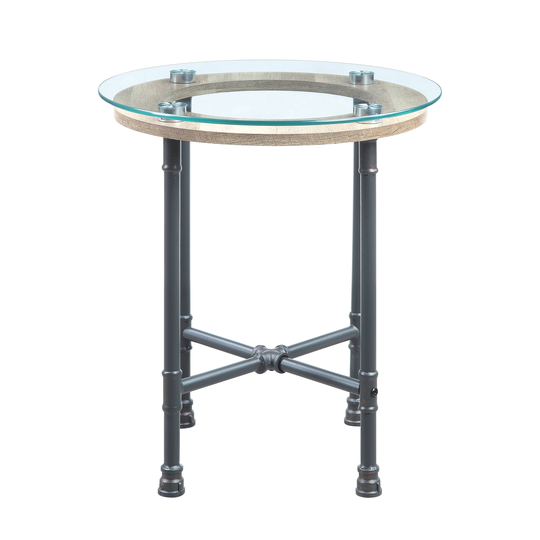 Coffee Table in Clear Glass Finish Tempered Glass Table Top and Metal Frame