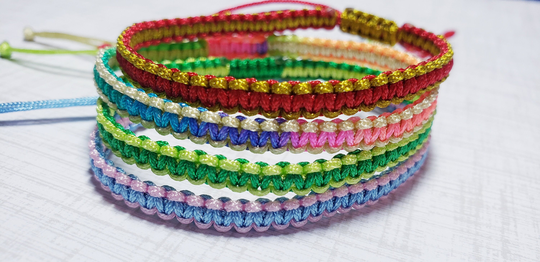 Two Tone - 2 Colors Of Your Choice | Friendship Bracelet Woven Knotted Adjustable Fits Most Custom Made To Order