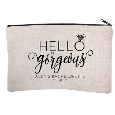 Personalized Hello Gorgeous Cosmetic and Makeup Bag