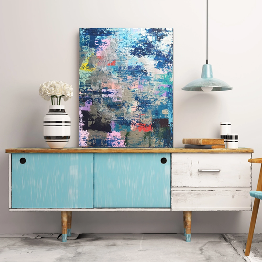Colorful Abstract Art, Modern Art Canvas, Painting, Teen Girl Room Decor, Gift For