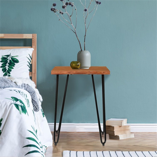 Small End Table Side Table Solid Wood Stain Resistant, Rustic Oak