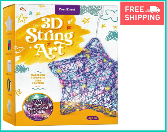 Art Kit For Kids - Makes A Light-Up Star Lantern With 20 Multi-Colored Led Bulbs Gifts