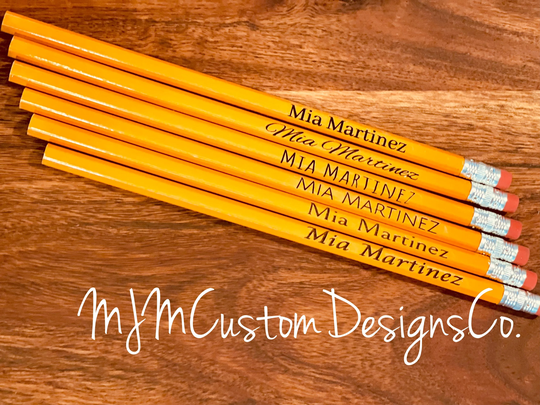 Personalized Engraved Pencils - First Day Of School Gift Teacher Custom Message Pencil