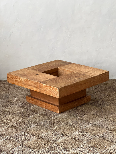 Vintage Natural Wood Coffee Table