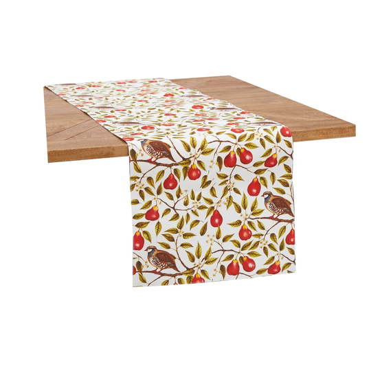 Partridge In A Pear Tree Printed Table Runner