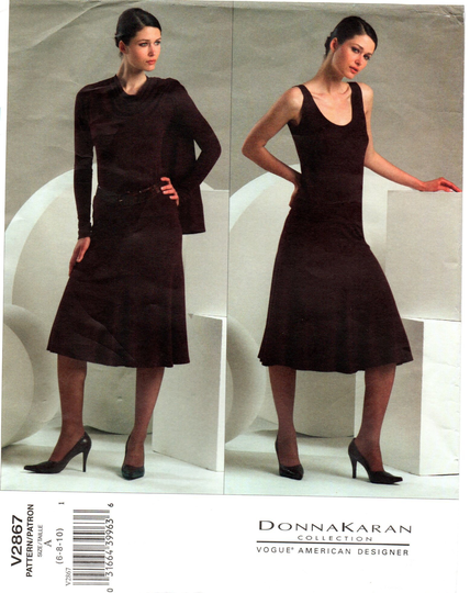 Vogue 2867 Donna Karan Skirt, Top & Shrug Pattern Size 6-10