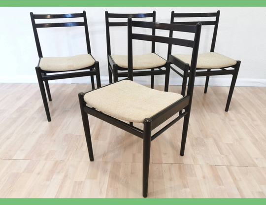 1 Of 5 Dining Retro Chairs/Wooden Chair By Stol Kamnik Made in Yugoslavia Vintage Dine Interior Set Dark Wood Mid-Century
