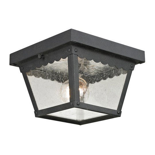 Cornerstone 8.375-inch Matte Textured Black Springfield 2-light Exterior Flush Mount