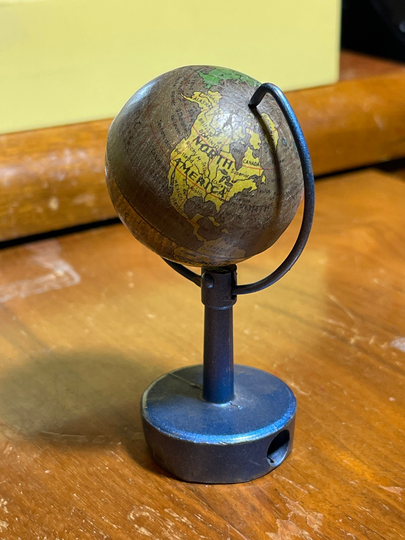 Pencil Sharpener Globe Blue From Germany Vintage 3"