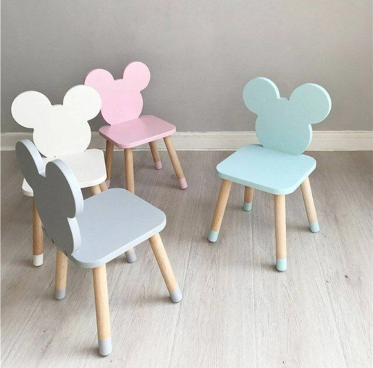 Montessori Chair, Mickey Chair & Table Set, Mouse Clover Table, Oval Room Gift Kids