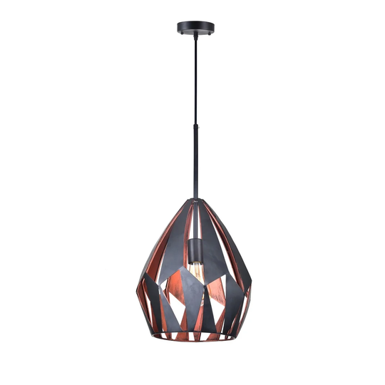 Franco Home One Light Pendant Oxide Black/Copper - Exact Size